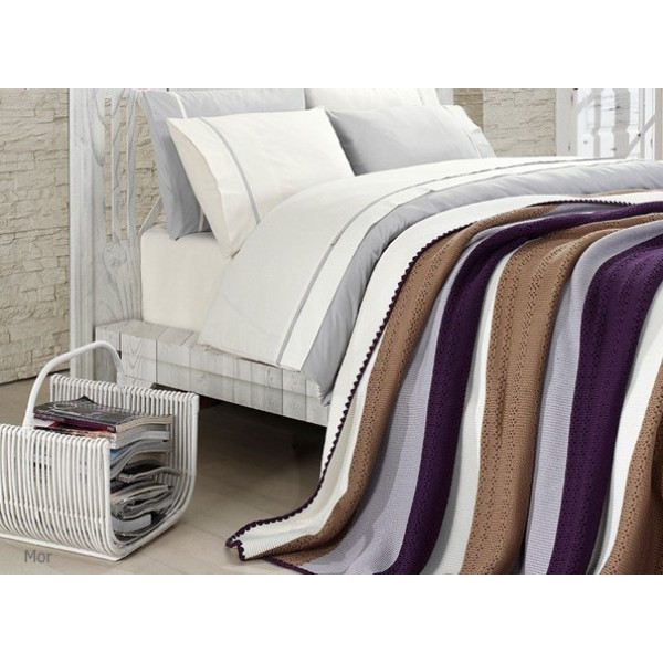 Памучно одеяло в комплект спално бельо –  BROWN STRIPES